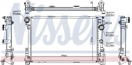 Охолоджувальний радіатор для двигуна MERCEDES-BENZ SLC, NISSENS (67167) Охолоджувальний радіатор для двигуна MERCEDES-BENZ SLC, NISSENS (67167)