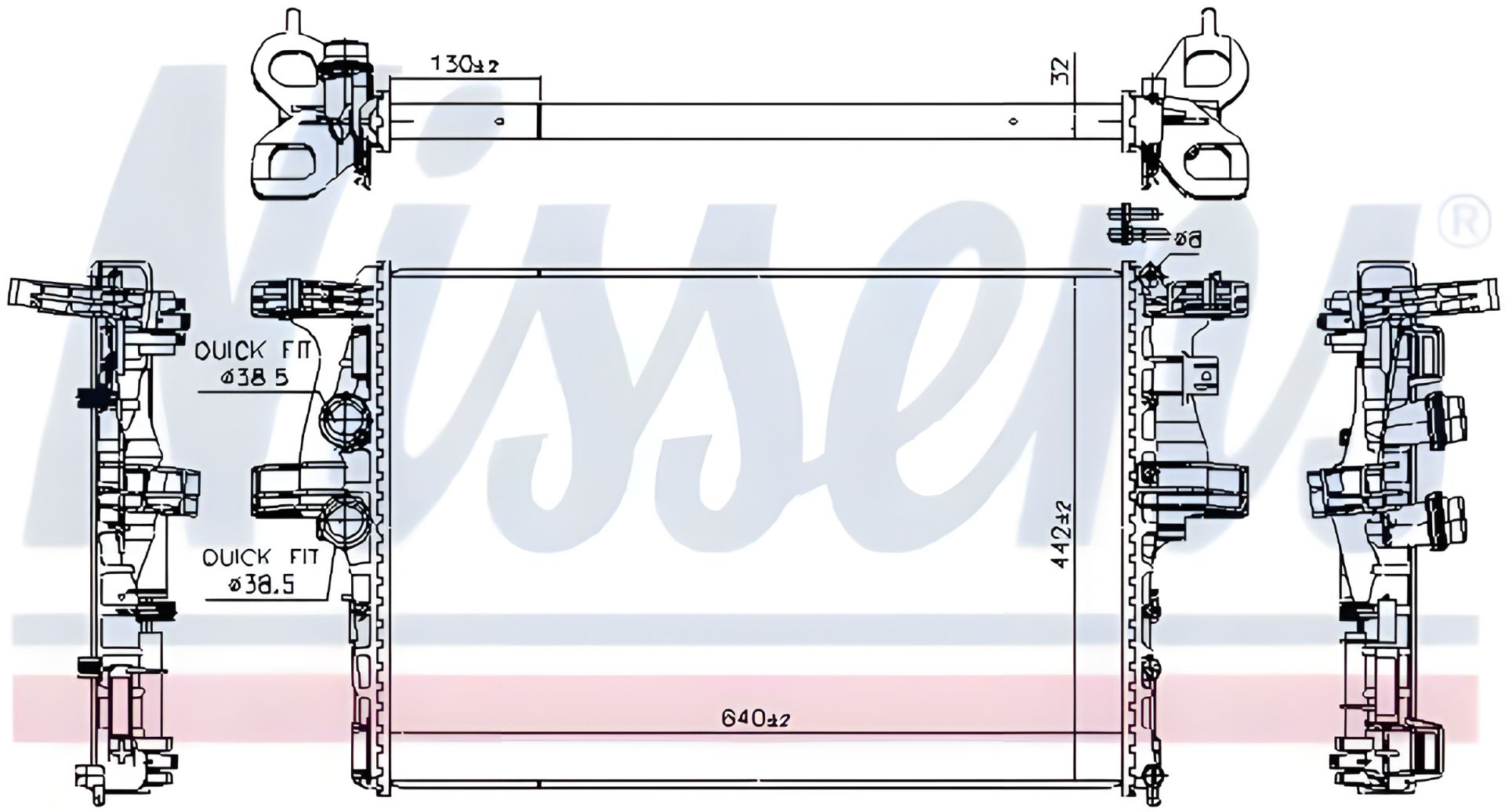 Двигательный радиатор охлаждения IVECO DAILY, NISSENS (61988) Двигательный радиатор охлаждения IVECO DAILY, NISSENS (61988)