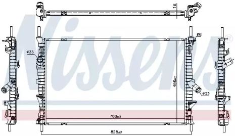 Радіатор охолодження двигуна FORD TRANSIT, NISSENS (66861)