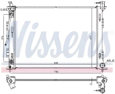 Радіатор двигуна охолодження HYUNDAI SONATA 2.0 CVVT (2015), NISSENS (675049) Радіатор двигуна охолодження HYUNDAI SONATA 2.0 CVVT (2015), NISSENS (675049)