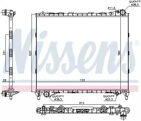 Радиатор охлаждения двигателя LAND ROVER, NISSENS (64331)