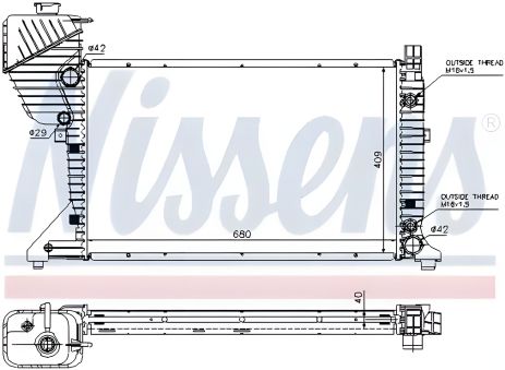 Радиатор двигателя для MERCEDES-BENZ SPRINTER, NISSENS (62597A)