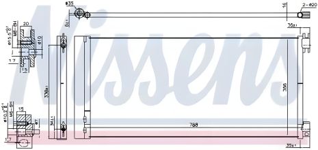 Конденсор радіатора кондиціонера NISSAN NV300, FIAT TALENTO від NISSENS (940596)