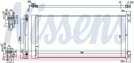 Радиатор, конденсор кондиционера NISSAN NV300, FIAT TALENTO, NISSENS (940596)