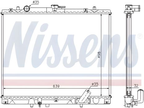 Охолодження двигуна радіатор MITSUBISHI PAJERO, NISSENS (62895A)