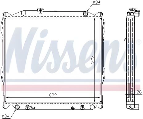 Радиатор двигателя охлаждения TOYOTA 4 RUNNER, NISSENS (647551) Радиатор двигателя охлаждения TOYOTA 4 RUNNER, NISSENS (647551)
