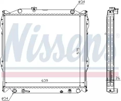 Радиатор охлаждения двигателя TOYOTA 4 RUNNER, NISSENS (647551)