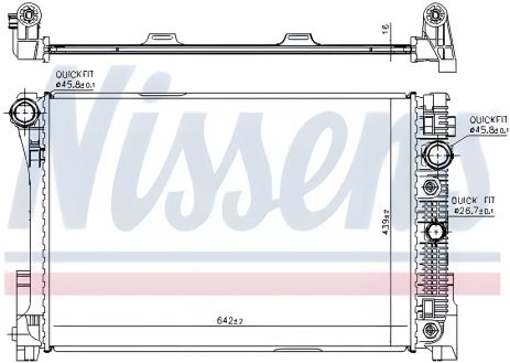 Радіатор охолодження двигуна MERCEDES-BENZ C-CLASS, NISSENS (67161) Радіатор охолодження двигуна MERCEDES-BENZ C-CLASS, NISSENS (67161)