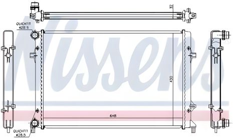 SEAT LEON, SKODA SUPERB двигуна охолодження радіатор NISSENS (65307)