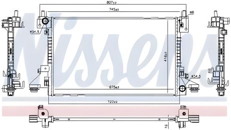 Система охолодження радіатора CHEVROLET VOLT, OPEL AMPERA, NISSENS (630766)