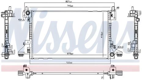 Радиатор охлаждения двигателя для CHEVROLET VOLT, OPEL AMPERA, NISSENS (630766)