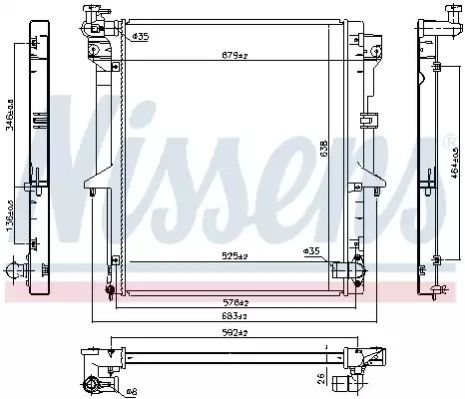 Mitsubishi L200/300, Nissens (628965) радіатор охолодження двигуна