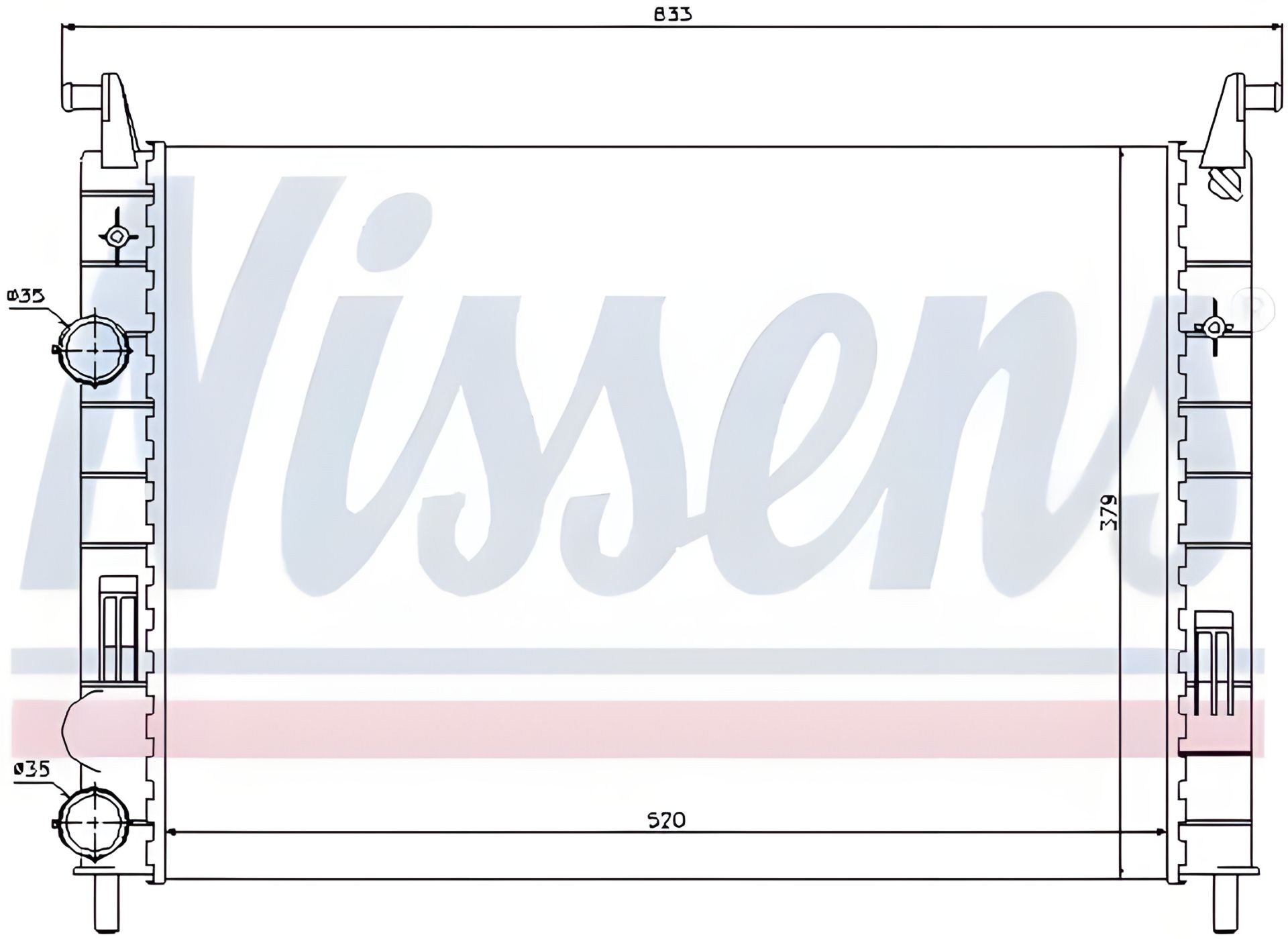 Радиатор охлаждения двигателя для FIAT SIENA, NISSENS (61683) Радиатор охлаждения двигателя для FIAT SIENA, NISSENS (61683)