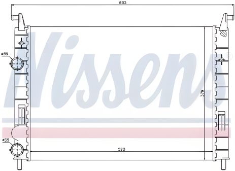 Радиатор охлаждения двигателя для FIAT SIENA, NISSENS (61683)