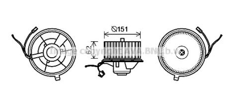 Вентилятор салона VW CADDY, SEAT CORDOBA, AVA COOLING (ST8505)