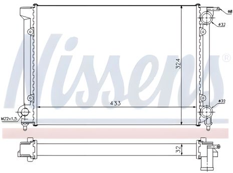 NISSENS (651811) Радіатор охолодження двигуна VW JETTA
