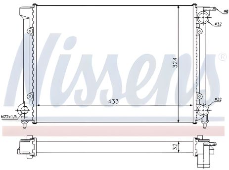 NISSENS (651811) Радіатор охолодження двигуна VW JETTA