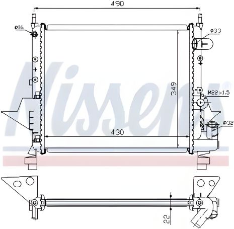 Радиатор Охлаждения РENAULT TWINGO, NISSENS (63949)