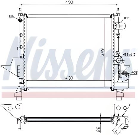 Радиатор Охлаждения РENAULT TWINGO, NISSENS (63949)