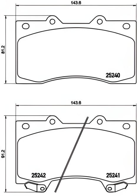 Комплект тормозных колодок, дисковый тормоз NISSAN PATROL, BREMBO (P56081)