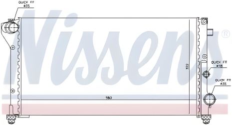 Радиатор двигателя FIAT PANDA, NISSENS (617846)