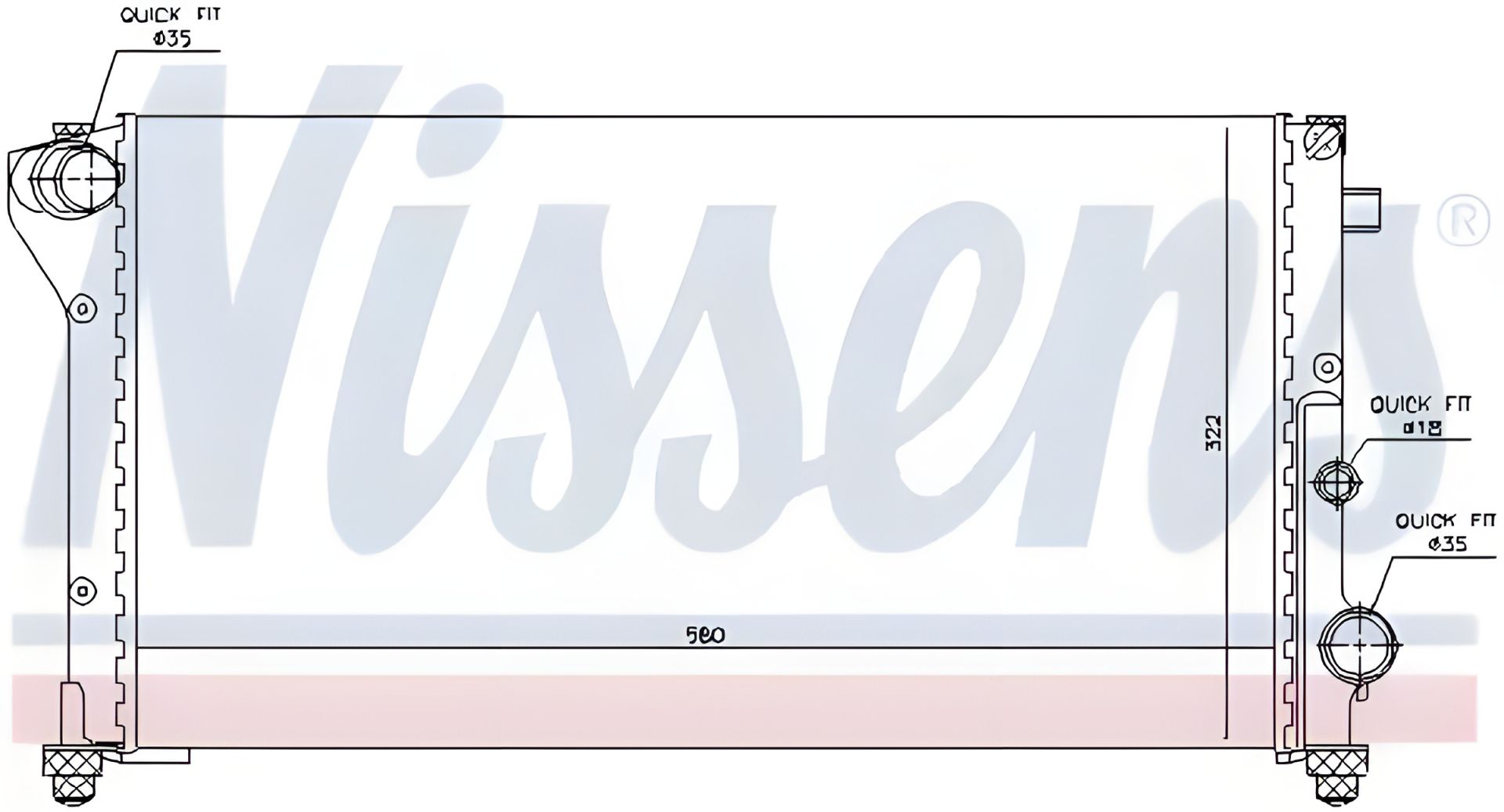 Охолодження двигуна радіатор FIAT PANDA, NISSENS (617846) Охолодження двигуна радіатор FIAT PANDA, NISSENS (617846)
