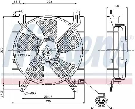 Вентилятор охлаждения двигателя CHEVROLET LACETTI, DAEWOO NUBIRA, NISSENS (85353)