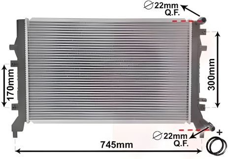 Радиатор охлаждения двигателя SKODA SUPERB, VW CADDY, Van Wezel (58002295)