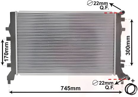 Радиатор охлаждения двигателя SKODA SUPERB, VW CADDY, Van Wezel (58002295)