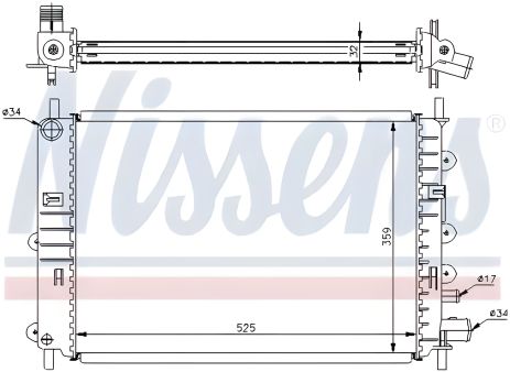 Радиатор двигателя охлаждающий FORD ESCORT, марка NISSENS, модель 62217A