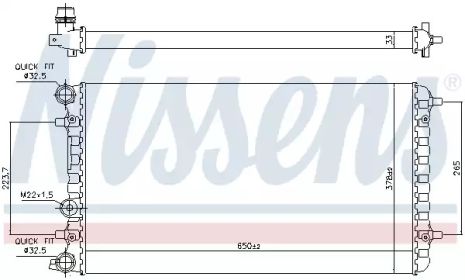 Радиатор охлаждения двигателя VW NEW, NISSENS (65228)