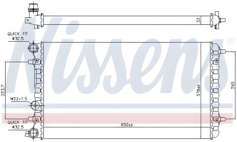 Радіатор охолодження двигуна для VW NEW, NISSENS (65228)