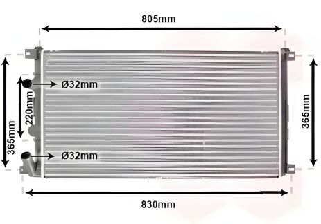Радіатор охолодження двигуна для NISSAN INTERSTAR, OPEL MOVANO, Van Wezel (43002322)