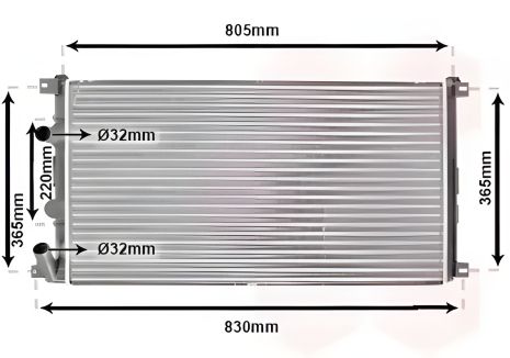 Радиатор охлаждения двигателя NISSAN INTERSTAR/OPEL MOVANO, Van Wezel 43002322 Радиатор охлаждения двигателя NISSAN INTERSTAR/OPEL MOVANO, Van Wezel 43002322