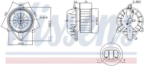 Вентилятор салона для PEUGEOT PARTNER, CITROËN BERLINGO, NISSENS (87171)
