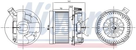 Вентилятор салона для DACIA LOGAN I 1.4/1.6, NISSENS (87267)