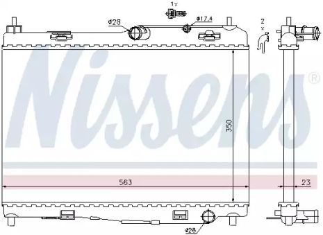 Радіатор охолодження двигуна FORD B-MAX, NISSENS (69235)