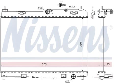 Радіатор охолодження двигуна для FORD B-MAX, NISSENS (69235)