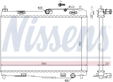 Радиатор охлаждения двигателя для FORD B-MAX, NISSENS (69235)