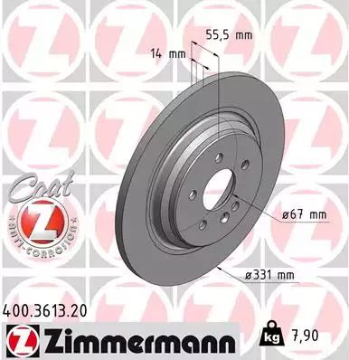 Диск тормозной MERCEDES-BENZ M-CLASS, ZIMMERMANN (400361320)