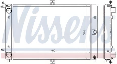 Радиатор двигателя охлаждения LADA SAMARA, NISSENS (62351)