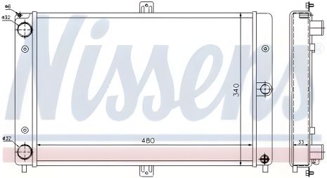 Радіатор LADA SAMARA охолодження двигуна, NISSENS (62351) Радіатор LADA SAMARA охолодження двигуна, NISSENS (62351)
