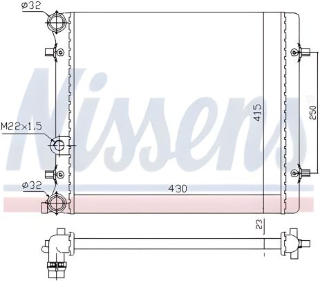 Радиатор двигателя SEAT LEON, VW GOLF, NISSENS (641011) Радиатор двигателя SEAT LEON, VW GOLF, NISSENS (641011)