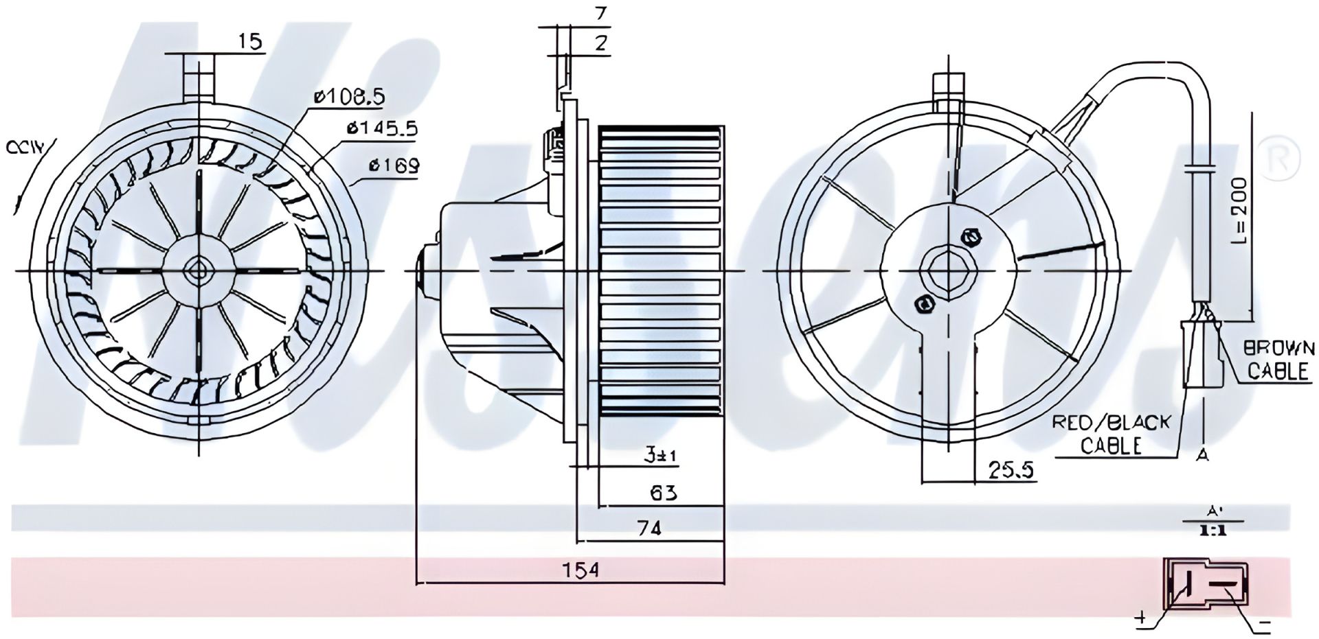 Вентилятор салону для VW TRANSPORTER, AUDI A4, NISSENS (87068) Вентилятор салону для VW TRANSPORTER, AUDI A4, NISSENS (87068)