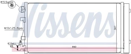 Радіатор кондиціонера для RENAULT MEGANE, NISSENS (940160) Радіатор кондиціонера для RENAULT MEGANE, NISSENS (940160)