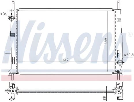 Двигательный радиатор охлаждения для FORD MONDEO, NISSENS (62104)