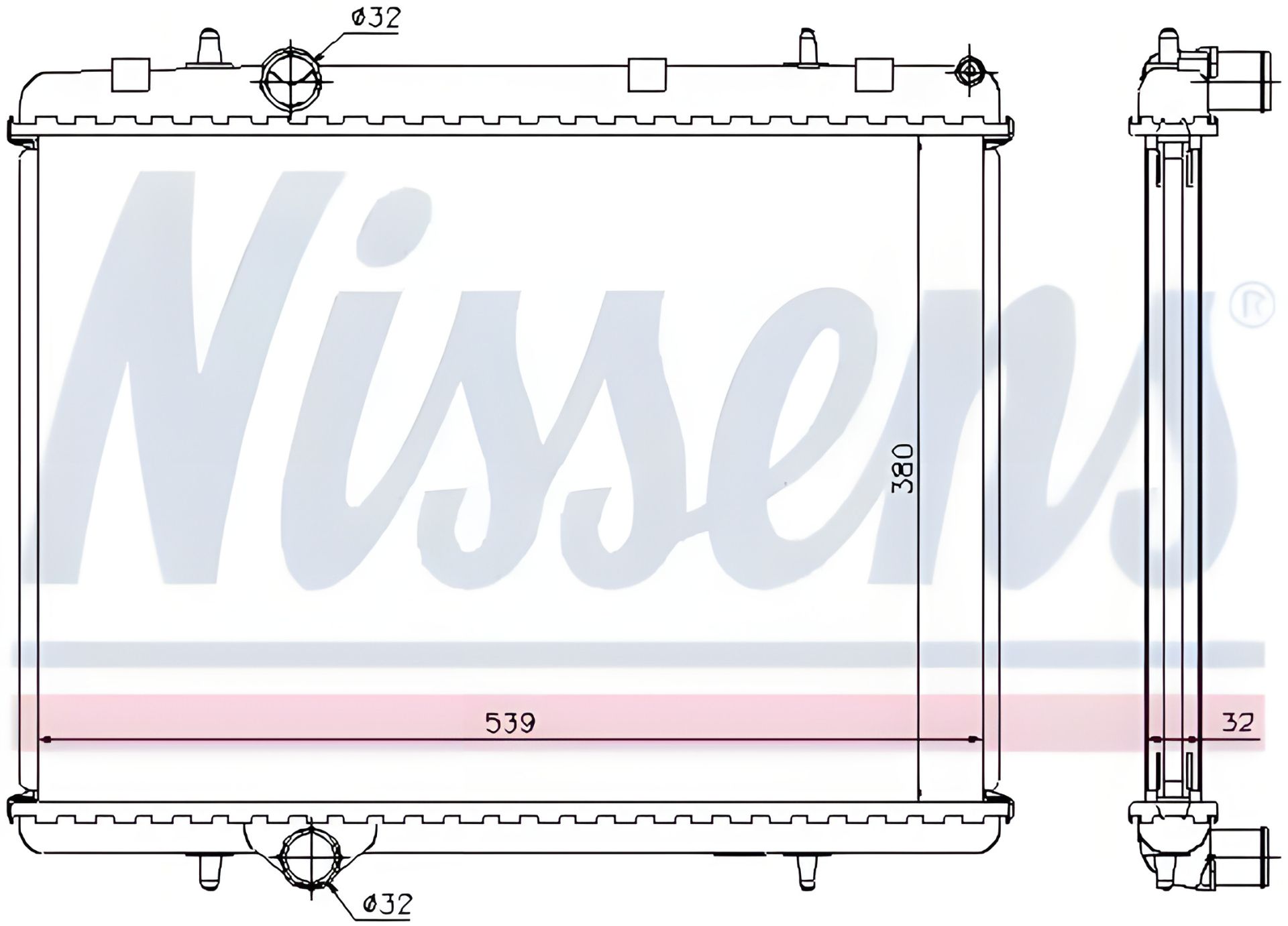 Двигательный радиатор охлаждения PEUGEOT PARTNER, CITROËN XSARA, NISSENS (636006) Двигательный радиатор охлаждения PEUGEOT PARTNER, CITROËN XSARA, NISSENS (636006)