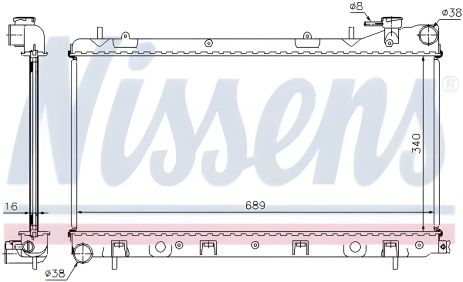 Авторадиатор охлаждения двигателя SUBARU IMPREZA, NISSENS (67704A)