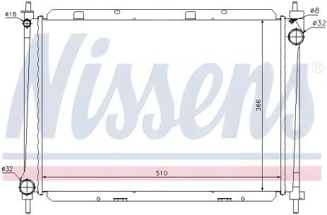 NISSENS (68722) радіатор охолодження двигуна NISSAN NOTE NISSENS (68722) радіатор охолодження двигуна NISSAN NOTE