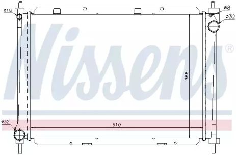 Радіатор охолодження двигуна NISSAN NOTE, NISSENS (68722)